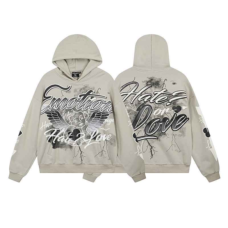Hate or Love Grey Hoodie